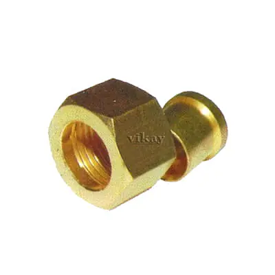 Brass Solder Nut & Nipple Set 3/8 Inch x 3/8 Inch - Brass Compression Fittings - Master