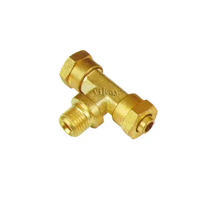 Brass P U Tee Assembly 12 mm x 1/4 Inch x 12 mm - Brass Tube Fittings - Master