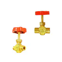 Brass Niddle Valve Male 3/8 Inch x 3/8 Inch x M x F - Brass Valves and Fittings - Master